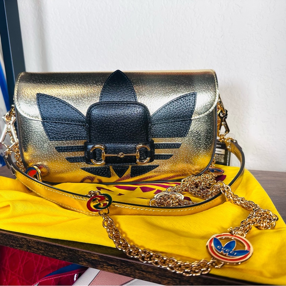 Authentic Gucci x Adidas Collab Gold Shoulder Bag Chain - Picture 2 of 5